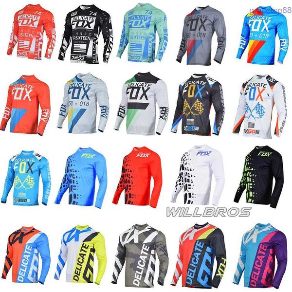 Camisetas de hombre qnzx Delicado Fox Jersey Motocross Motocicleta Bike Bicicleta Off-Road Cycling Moto Mtb Enduro Atv Utv Clothing Mens