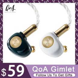 QoA Gimlet écouteur 10mm LCP pilote dynamique 4 cœurs OFC plaqué argent dans l'oreille IEM moniteur de musique HiFi casque 2Pin câble écouteurs
