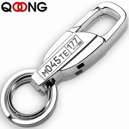 QOONG 2023 nouvelle marque en métal de luxe hommes porte-clés porte-clés pour hommes nouveauté bibelot en alliage de Zinc porte-clés anneau personnalisé lettrage Y09