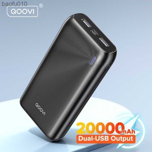 QOOVI 20000 mAh Power Bank Snel Opladen Draagbare Oplader Externe Grote Batterij PowerBank Voor Samsung S23 S22 Xiaomi iPhone 14 L230712