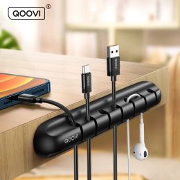 Qoovi Cable Organizer Gestion du porte-câble Flexible USB Câble USB Clips de silicone rangé pour le clavier de souris Protecteur des écouteurs