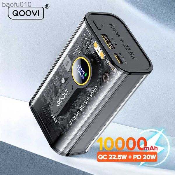 QOOVI PD 20W Power Bank 10000mAh Draagbare Snel Opladen Poverbank Mobiele Telefoon Externe Batterij Powerbank Voor iPhone 14 Xiaomi L230712