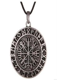 QQ7 Noordse symbool Talisman Pendant Men Retro Nordic Viking Compass Double Necklace271A6916594