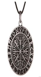 QQ7 Noordse symbool Talisman Pendant Men Retro Nordic Viking Compass Double Necklace5234182