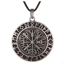 QQ7 symbole nordique Talisman pendentif hommes rétro nordique Viking boussole Double collier 271a9294633