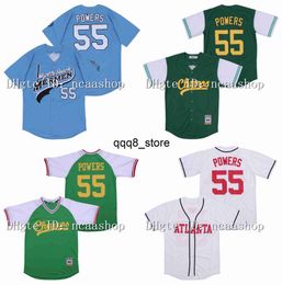 qq88 55 Kenny Powers Eastbound en Down Mexican Charros Jersey Heren Movie Baseball Jersey Dubbel gestikt Naam en nummer Blauw Wit Groen Maat S-XXXL