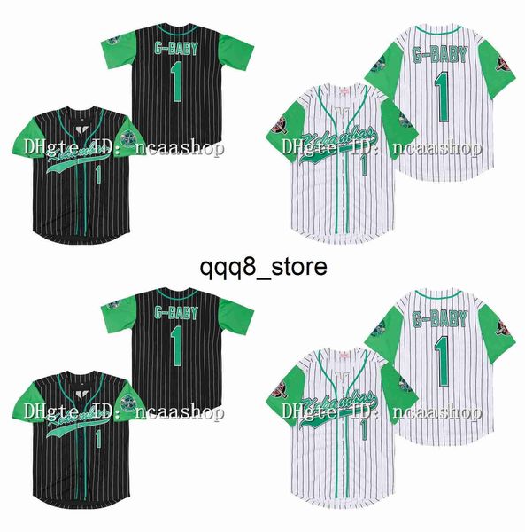 qq88 G-Baby Jarius Evans # 1 Kekambas Hardball College Baseball Jersey Hommes Film 100% Cousu Blanc Noir Taille S-XXXL