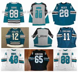 QQ88 Logan Couture Sharks Hockey Jerseys Erik Karlsson Ferraro Timo Meier Jasper Weatherby Brent Burns Kaapo Kahkonen Tomas Hertl Andrew Cogliano Middleton Meloch