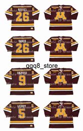 qq88 Vintage Minnesota Gophers Jersey 26 THOMAS VANEK 26 PHIL KESSEL 9 KYLE OKPOSO 5 NICK LEDDY Custom Any Name Number NCAA Hockey Jerseys