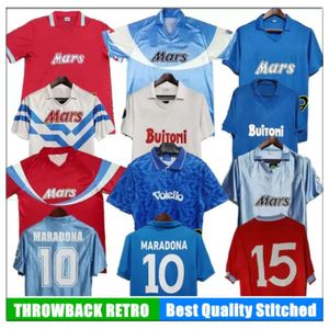 qqq8 1987 1988 Napoli Retro Soccer Jerseys 87 88 Coppa Maradona 10 Calcio Kits Classique Vintage Football Napolitain 91 1990 1993 1992