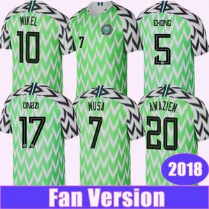 Qqq8 2018 Nigeria Nationale Team Heren Voetbalshirts Mikel Musa Ekong Iheanacho Awaziem Thuis Voetbalshirts Uniformen