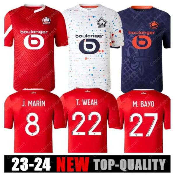 Qqq8 2023 2024 Losc Lille Soccer Jersey David Fonte Burak Bamba Yazici Camisetas de fútbol 23 24 Jikone R.sanches T.weah L.araujo Maillots Adulto