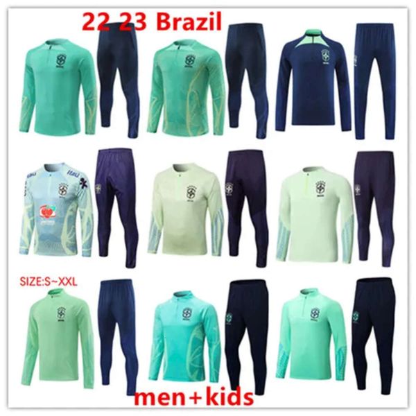 Qqq8 22 23 Camiseta de fútbol Chándal G.jesus Coutinho Brasil Camiseta de fútbol Richarlison Camiseta de fútbol Maillot Hombres Niños Kit Brasil