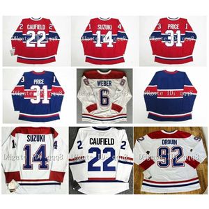 qqq8 22 Cole Caufield Camiseta de hockey Nick Suzuki Carey Price Josh Anderson Ben Chiarot Shea Weber Brendan Gallagher Jonathan Drouin Tyler Pitlick