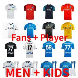 qqq8 23 24 Napoli Futebol Jerseys Men Kit Kids Sets Maglia Nápoles 2023 2024 Kvaratskhelia Zielinski Maradona Min Jae Camisa de futebol T Osimhen