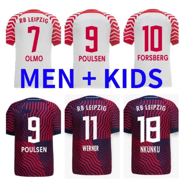 Qqq8 23 24 Nkunku Sia Soccer Jerseys Wenner Rbl Poulsen Forsberg 2023 2024 Bundesliga Sabitzer Adams Olmo Camisetas De Football Shirt Hommes