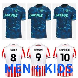 qqq8 23 24 Stoke City Soccer Jerseys Mikel Fletcher Powell Cambell 2023 2024 Chemises de football Smith Brown Clucas Fox Allen Uniformes Hommes Enfants