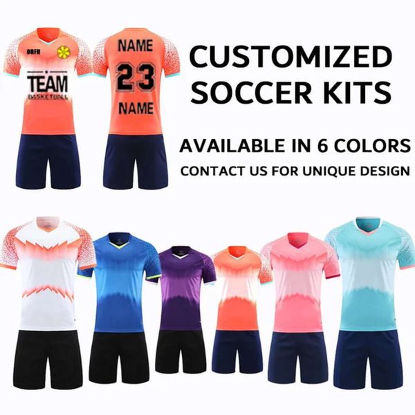 Kits de maillots de football pour enfants et adultes Qqq8 avec un design personnalisé. Toute équipe, veuillez nous contacter pour vos solutions personnalisées avant de commander