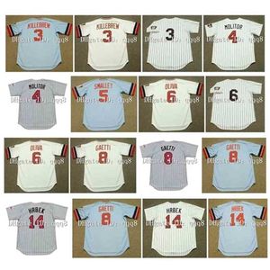 qqq8 Air01 1974 Vintage 3 HARMON KILLEBREW 4 PAUL MOLOTOR 5 ROY SMALLEY 6 TONY OLIVA 8 GARY GAETTI 11 CHUCK KNOBLAUCH 14 KENT HRBEK Blanco Azul Retro