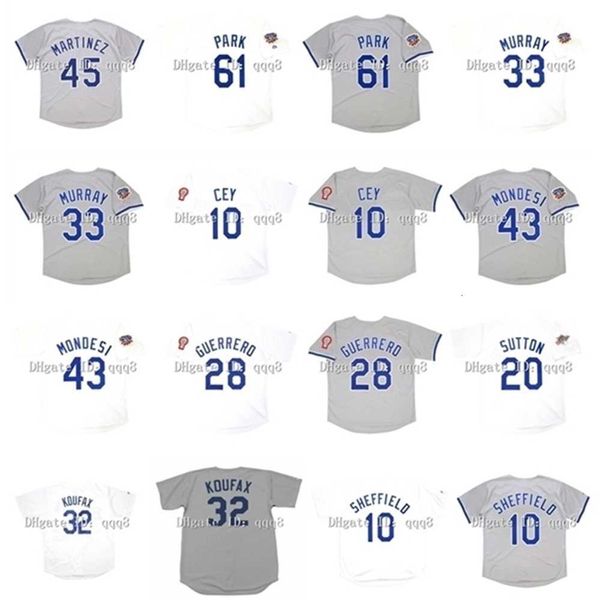 qqq8 Air01 1981 Maillot rétro Chan Ho Park 32 Sandy Koufax 45 Pedro Martinez 33 Eddie Murray 10 Ron Cey 43 Raul Mondesi Pedro Guerrero Don Sutton