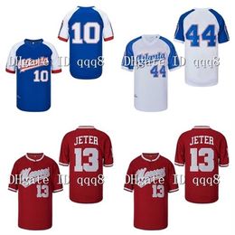 qqq8 Air01 Top Qualité Derek Jeter Amateur Kalamazoo Maroons Jersey Chipper Jones Hank Aaron ATLANTA BLACK CRACKERS PULLOVER Maillots de Baseball