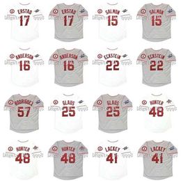 qqq8 Air01 Vintage 2002 15 Maillots de Baseball Tim Salmon Garret Anderson Troy Glaus 57 Francisco Rodriguez 17 Darin Erstad 9 Chone Figgins 48 Torii