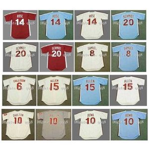 qqq8 Air01 Vintage 6 JOHNNY CALLISON 8 JUAN SAMUEL 10 DARREN DAULTON 10 Larry Bowa 14 PETE ROSE 15 RICHIE ALLEN 20 MIKE SCHMIDT Blanc Bleu Rouge Rétro