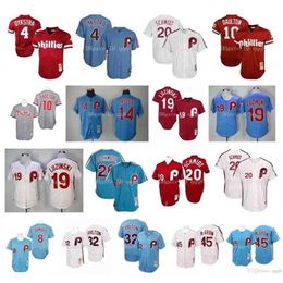 QQQ8 AIR01 Vintage Jersey Dykstra Darren Daulton Mike Schmid Luzinski Steve Carlton Pete Rose Tug McGraw Retro Baseball Jerseys