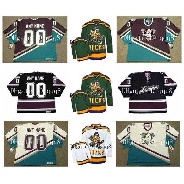 qqq8 Custom VINTAGE MIGHTY Jerseys Personalización Jersey de hockey sobre hielo Cosido Cualquier nombre Número Tamaño S-XXXXL