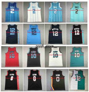 qqq8 Ja Morant Baloncesto Jersey LaMelo Ball Mike 10 Bibby Damian Hornet Damian 0 Lillard Memphi Grizzlie Verde Blanco Azul Talla S-XXL