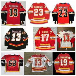 qqq8 Johnny Gaudreau Tyler Toffoli Hockey-Trikot Matthew Tkachuk Mark Giordano Sean Monahan Mikael Backlund Christopher Tanev Milan Lucic Andrew