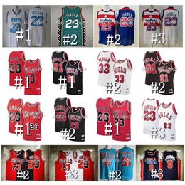 QQQ8 Mitchell en Ness Basketball Jerseys 23 Michael Scottie 33 Pippen Dennis 91 Rodman North Carolina College USA 96 All