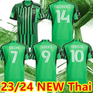 Qqq8 MLS 2023 Austin Fc Soccer Jerseys Accueil 23 24 Faez Rigoni Zardes Driussi Pereira Gallagher Chemises de football Fans Player Version Thaïlande