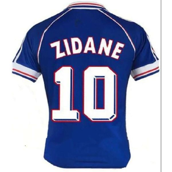 Qqq8 Retro Zidane Henry Camiseta de fútbol francesa Maillot de Foot Mbappe Ribery Lizarazu Makelele Camiseta de fútbol Griezmann Benzema Djorkaeff