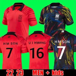 Qqq8 Sud 2022 Corée du Sud Jerseys de football Home Away Son Hwang Kim Jeong Sung Lee Kwon 2023 Jersey Football Shirts Enfants Rouge 22 23 Équipe nationale