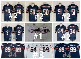 qqq8 Throwback Bears Football Jersey Devin Hester Jim McMahon Dick Butkus Walter Payton Dick Butkus Mike Ditka Brian Urlacher Richard Dent Gale Sayers Mike Singlet