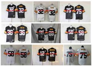 qqq8 Throwback voetbalshirt Franco Harris Jerome Bettis Jack Lambert Joe Greene Mel Blount Webster Terry Bradshaw Rod Woodson Troy Polamalu Hines Ward Lynn Swann