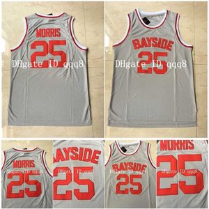 QQQ8 Topkwaliteit 1 25 Zack Morris Jersey Bayside Tigers Movie College Basketball Jerseys Gray 100% Stiched Size S-XXL