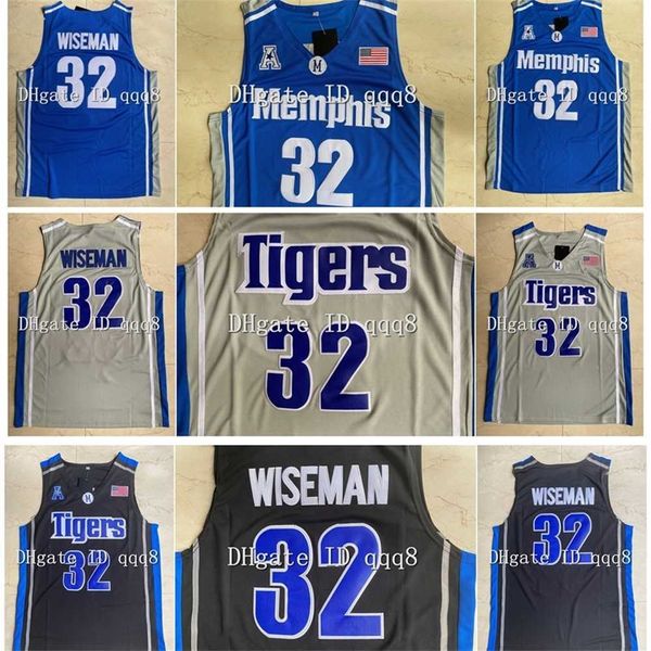 qqq8 Top Quality 1 32 James Wiseman Jersey Memphi Tigers High School Movie College Basketball Maglie Maglia sportiva verde S-XXL