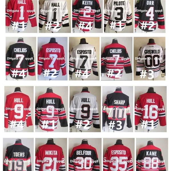 qqq8 Vintage CCM Hockey Jersey Clark Griswold Bobby Hull Esposito Stan Mikita Keith Pilote Chris Chelios Phil Esposito Denis