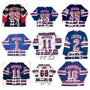 qqq8 Vintage Wayne Gretzky Hockey Jersey Brian Leetch Mark Messier Jaromir Jagr Mike Richter James Patrick Ron Greschner ROD GILBERT Adam Graves