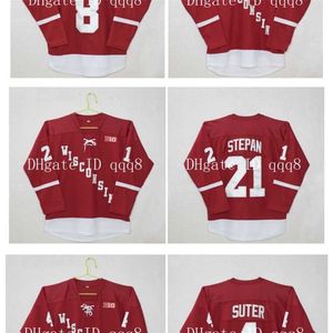 QQQ8 Wisconsin Madison Jerseys Ryan Suter Joe Pavelski Derek Stepan Red Stitching Custom Hockey Jerseys