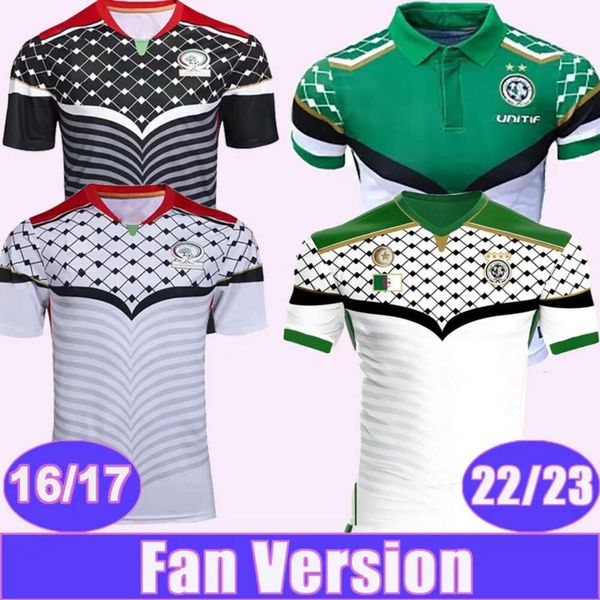 Qqq822 23 Palestine National Team Mens Rugby Jerseys 2016 2017 Accueil Blanc Extérieur Noir Football Chemises Uniformes À Manches Courtes