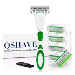 QSHave Green Series 5 Couche X5 Blade Femmes Bikini Ag jambe Épilation du rasoir Valentin Gift 240411