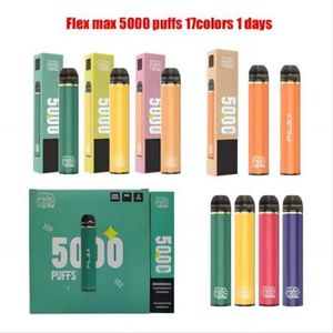 QST Puff Flex Pro 5000 Puffs Rechargeable Disposables Vapes Pods Appareil Kits 650mAh Batterie Préfilage de vaporisateur de 12 ml