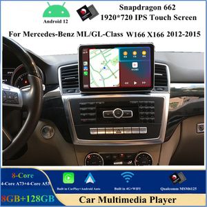 Qualcomm Sn662 Android 12 Car DVD Player pour Mercedes Benz ML GL-Class W166 X166 2012-2015 9inch St￩r￩o Multimedia Head Unit Screen GPS Navigation Bluetooth WiFi