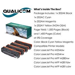 Remplacement de la cartouche de toner compatible Qualicom pour HP 202A CF500A COLOR LASERJET PRO MFP M281FDW M281CDW M254DW M281FDN M254