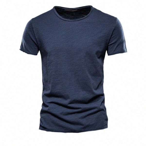 Qualité 100% Cott Hommes T-shirt Fi Cut Design Slim Fit Soild Hommes T-shirts Tops T-shirts Brasil À Manches Courtes T-shirt Pour Hommes W0VW #