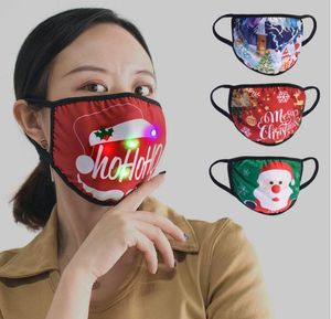 qualité 15 styles rouge masque lumineux de Noël 7 couleurs changeant rougeoyant LED masque facial pour Halloween mascarade masques adultes
