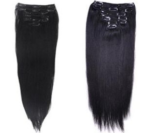 Qualité 180g 18quot 20quot 22quot clip dans les extensions de cheveux Indien Remy cheveux humains naturel noir droit clipin Hair3333022